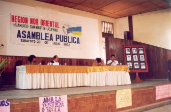 Desarrollo de asamblea pública en Tarapoto