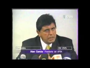 Embedded thumbnail for Conferencia de prensa, Alan García habla sobre la ley que reprime a las movilizaciones de protesta &gt; Videos