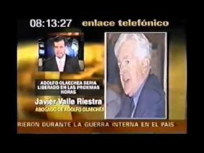 Embedded thumbnail for Dr. Javier Valle Riestra, abogado de Adolfo Olaechea, confirma que en las próximas horas sería liberado su defendido &gt; Videos