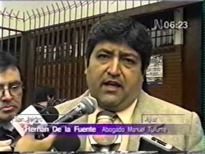 Embedded thumbnail for Abogado Hernán de la Fuente se pronuncia en defensa de Manuel Tullume &gt; Videos