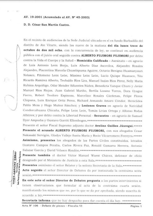 Acta 106_Debate de Piezas Fiscalia 13 10 2008