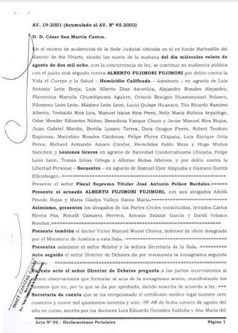 Acta 92_Declaraciones Periciales. Miercoles 20 08 2008