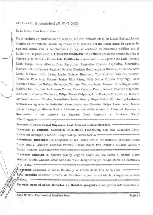 Acta 89_Testimonial Benedicto Jiménez Baca 11 08 2008