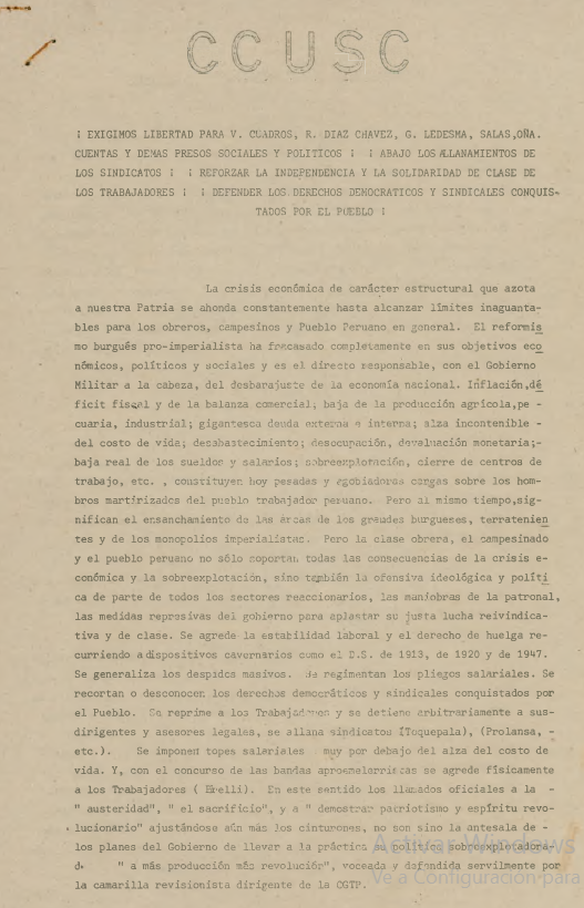 17 diciembre 1975 Exigimos libertad para los cuadros