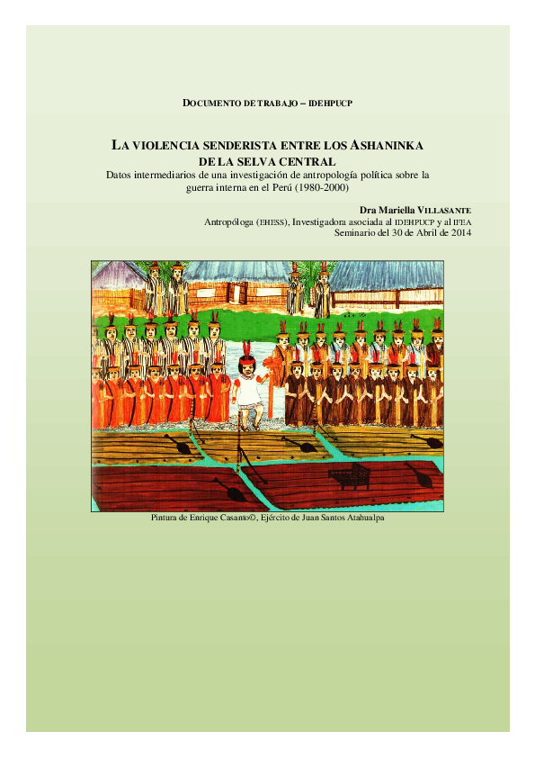 La violencia senderista entre los Ashaninka de la selva central. Datos intermediarios de una investigación de antropología política sobre la guerra interna en el Perú (1980-2000)