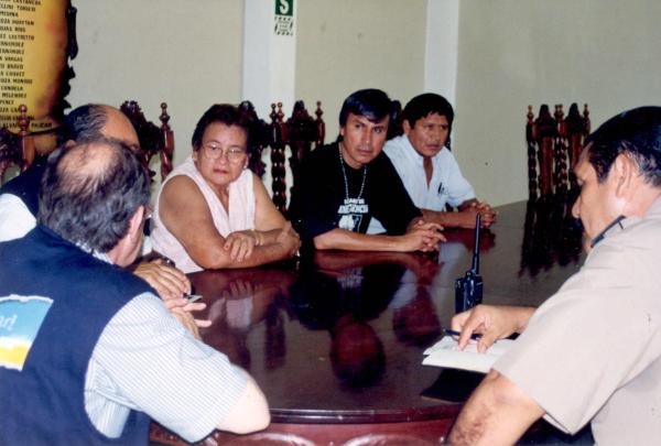 Reunión de los comisionados con autoridades locales de Huánuco