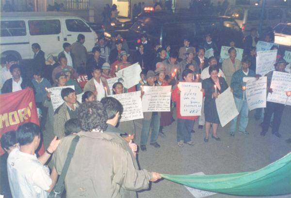 Vigilia de acogida a las víctimas en Cusco