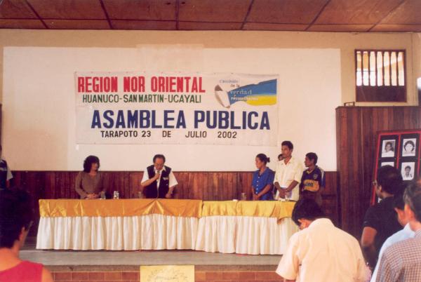 Desarrollo de asamblea pública en Tarapoto