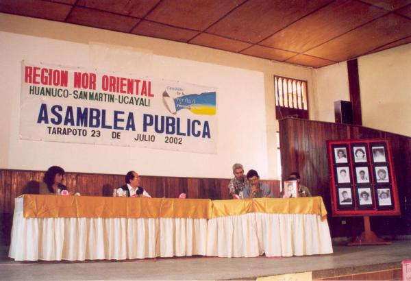 Desarrollo de asamblea pública en Tarapoto