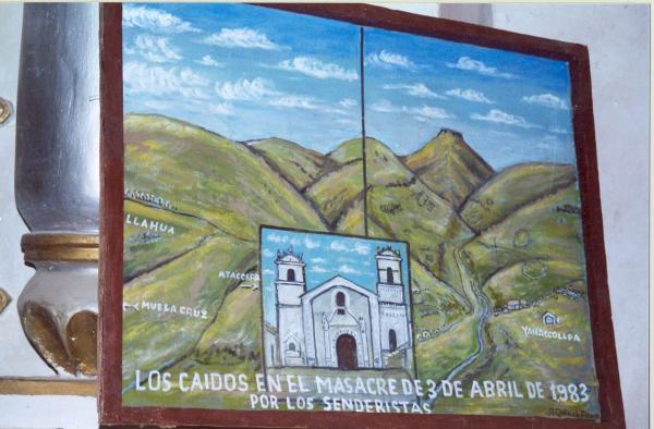 Bienvenida a los miembros de la Comisión de la Verdad y Reconciliación (CVR) en Lucanamarca - Ayacucho