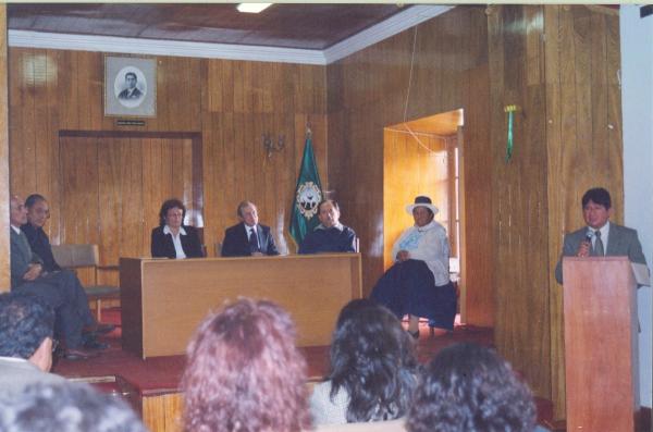 Bienvenida de los comisionados en Huanta