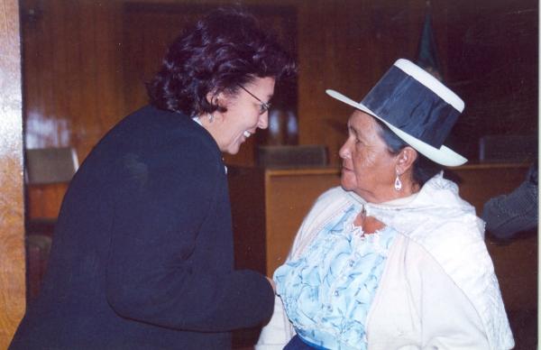 Bienvenida de los comisionados en Huanta