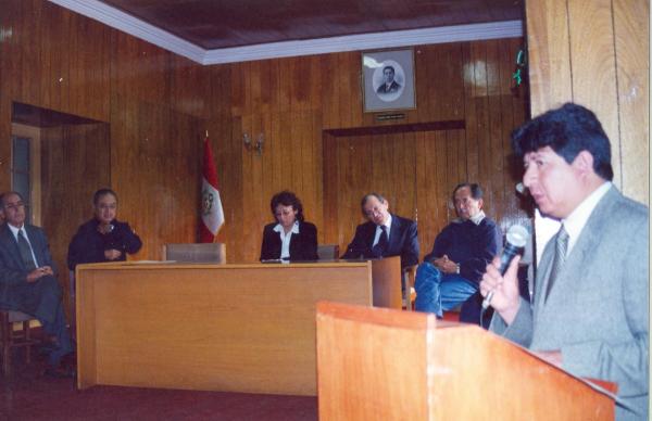 Bienvenida de los comisionados en Huanta