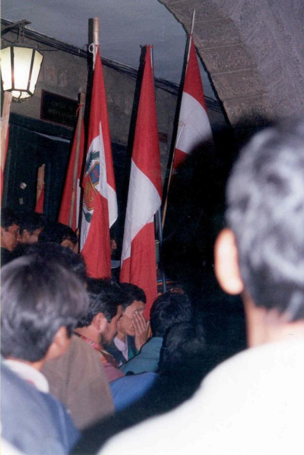 Paro en Huamanga de la Federación de Productores Agropecuarios del Valle de los ríos Apurímac y Ene (fepavrae)