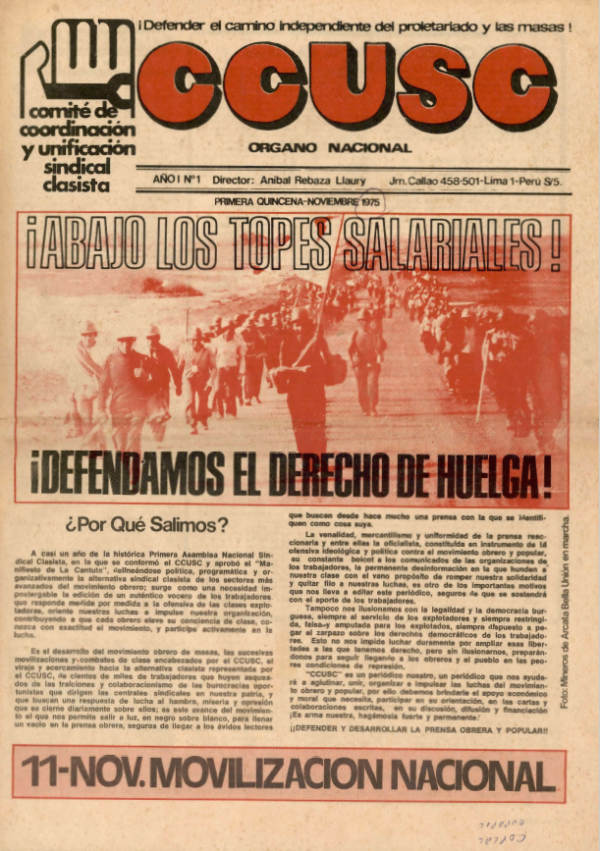 Noviembre 1975 Abajo los topes salariales