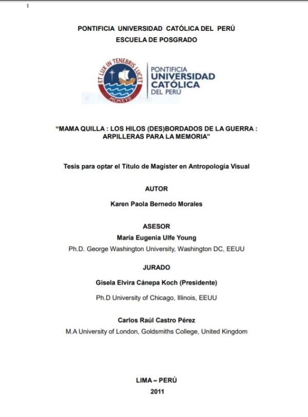 Mamaquilla los hilos (des)bordados de la guerra: arpilleras para la memoria